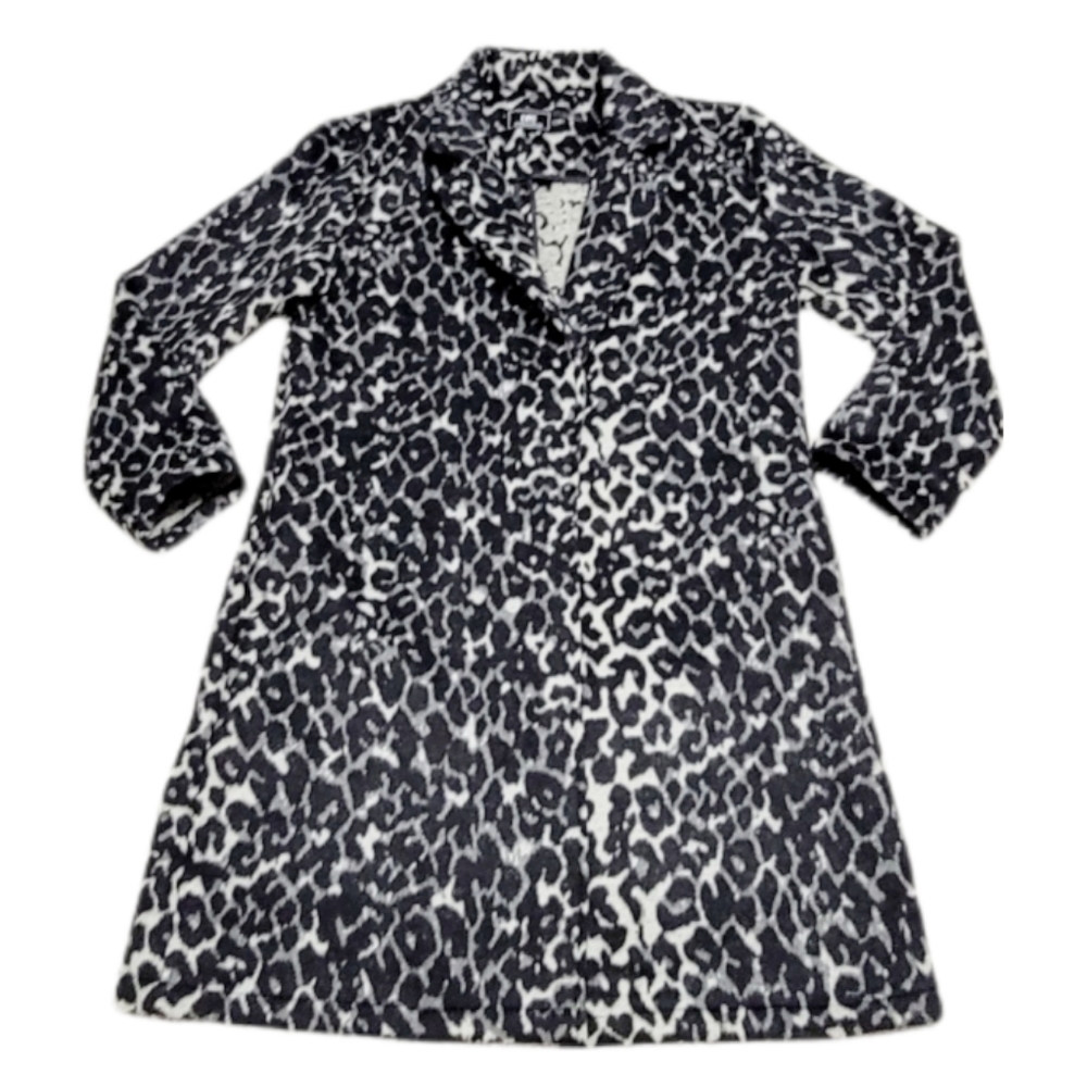 Have Los Angeles Black Grey Animal‎ Print Open Blazer Cardigan Size M